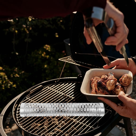 HEMOTON Stainless Steel Smoke Tube Convenient Grilling Tube Daily Use Smoking Tube Grill Supply