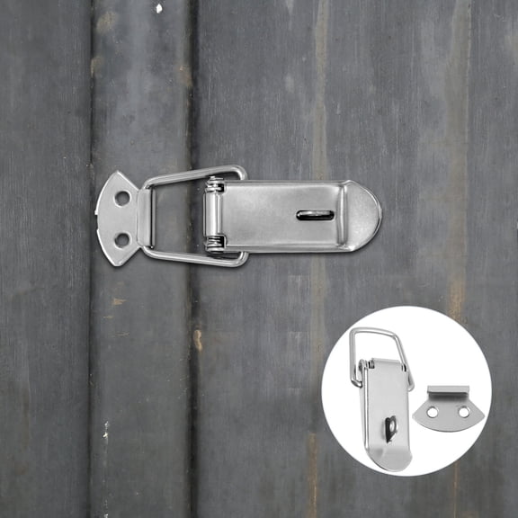 EXHUMKY Stainless Steel Spring Latch Lock Silver 8 Sets Toggle Shape