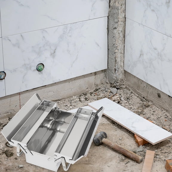 HEMOTON Stainless Steel Tool Box Toolbox Case Suitcase Suitcases Silver