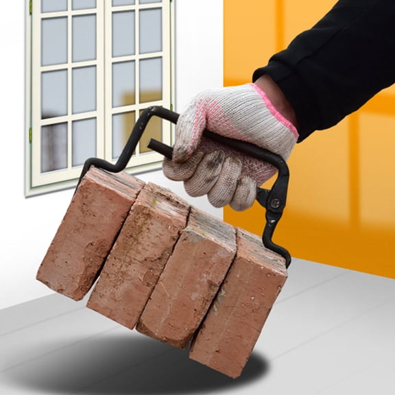 HEMOTON Steel Brick Clamp Tong Hand Tool for Moving Bricks with Strong Grip and Comfortable