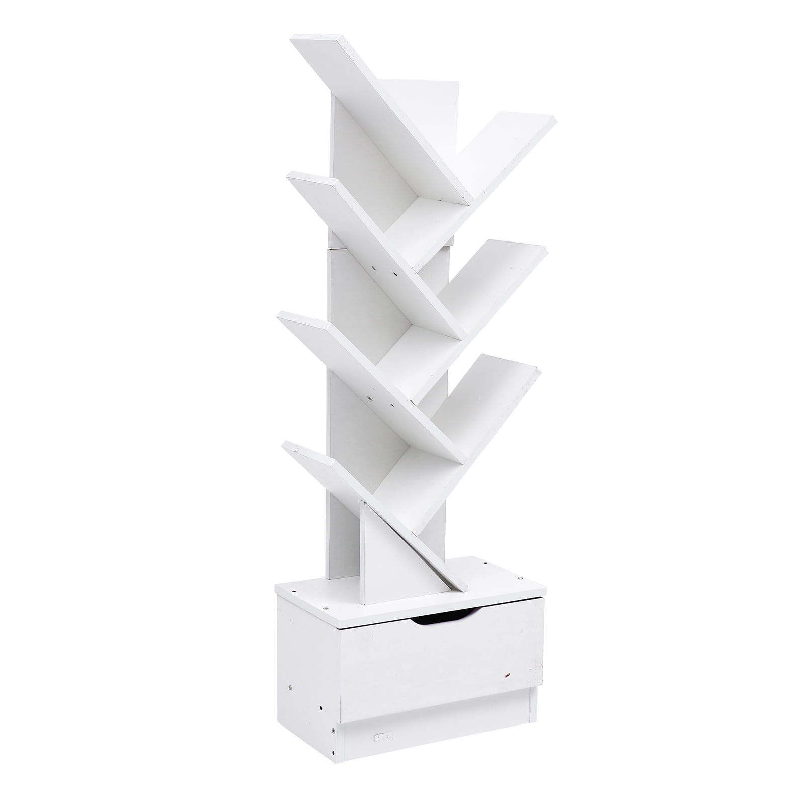 HEMOTON Storage Rack Book Organizer White Bookshelf Student - Walmart.com