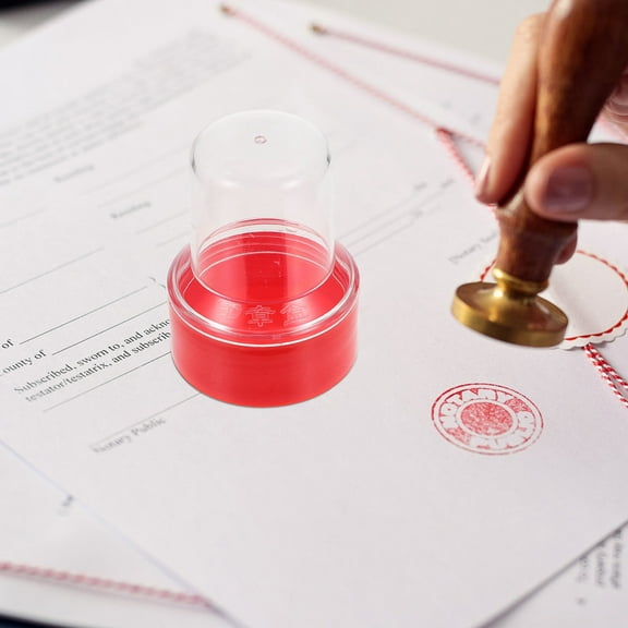 HEMOTON Storage Stamp Box Seal Case Premium Seal Holder 7.5X5.7X5.7cm Red