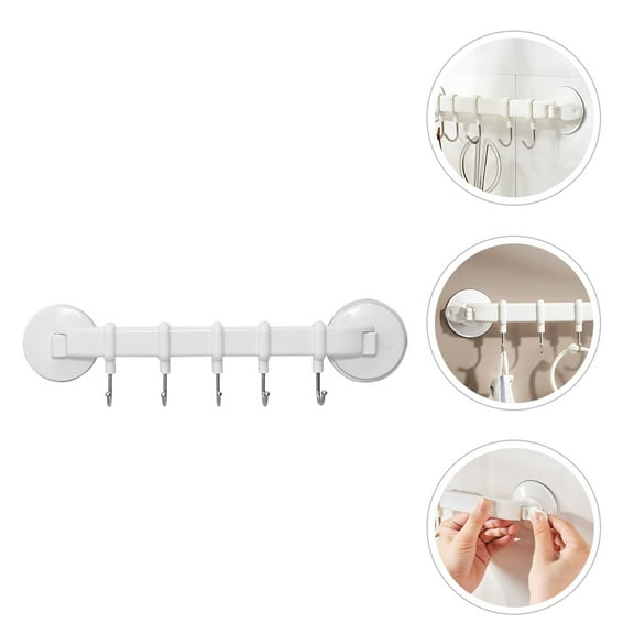 HEMOTON Sturdy Suction Cup Hooks for Kitchenware Storage White Spacesaving No Drilling 2.56x1.89 Inches
