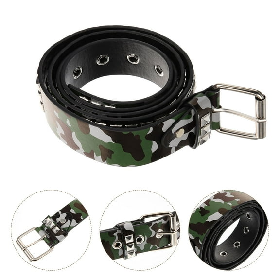 HEMOTON Stylish Adjustable Mens Work Belt Made of Artificial Leather Camouflage Color for Women Scene 1.5 inch Width