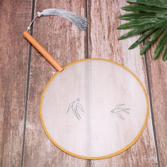 HEMOTON Swift Silk Fan Making Materials DIY Fan Embroidery Kit 32X20X1CM