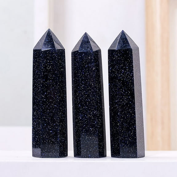 HEMOTON Table Crystal Column Ornament Hexagonal Crystal Pillar Decoration Natural Crystal Stone Wand (5-6cm)