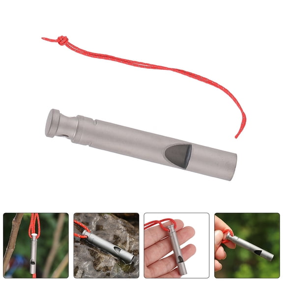 HEMOTON Titanium Emergency Whistle for Outdoor Survival and Daily Use with Loud Sound Silver