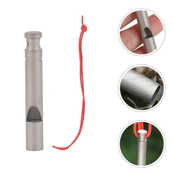 HEMOTON Titanium Silver Camping Whistle with High Frequency Sound for Daily Use and Outdoor Activities