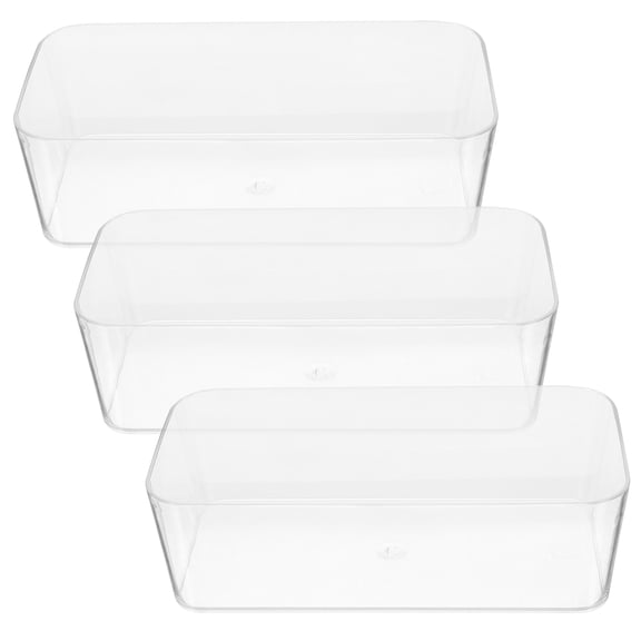 HEMOTON Transparent Acrylic Drawer Organizer Set of 3 Practical Design for Storage Use Fits All Drawers