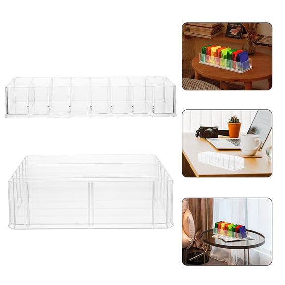 HEMOTON Transparent Acrylic Money Box with Multiple Compartments for Storage Use 2pcs