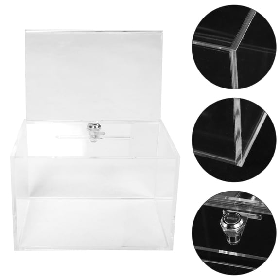 Phenofice Transparent Acrylic Voting Box for Storage Use Wall Mailbox with Lock