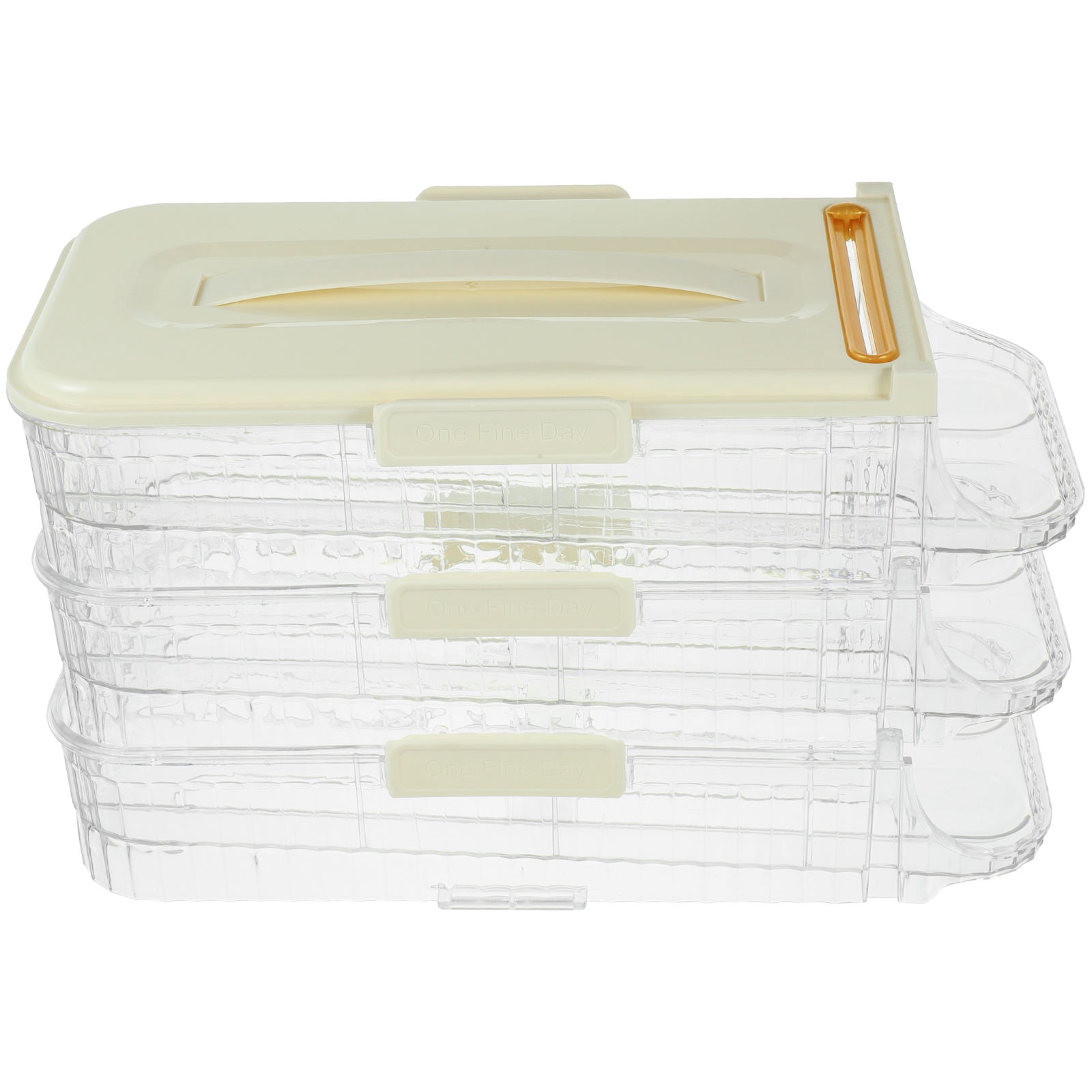 HEMOTON Transparent PP Egg Holder for Refrigerator with Durable Plastic and Smooth Edges 3 Layers