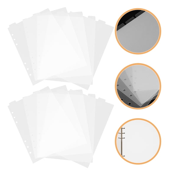 HEMOTON Transparent PVC Notebook Dividers with Detachable Tabs for Daily Use and Organization