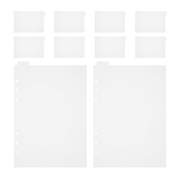 HEMOTON Transparent PVC Notebook Dividers with Detachable Tabs for Daily Use 10 Sheets