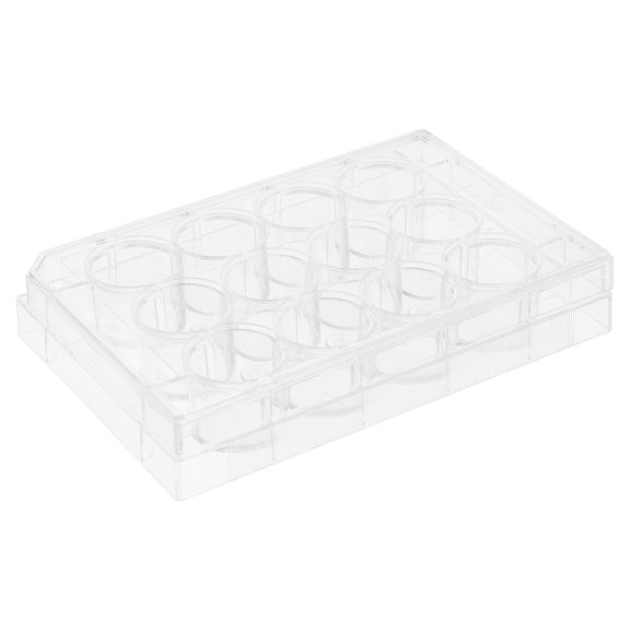 HEMOTON Transparent Polystyrene Culture Plate for Lab Use with Lid 12 Well