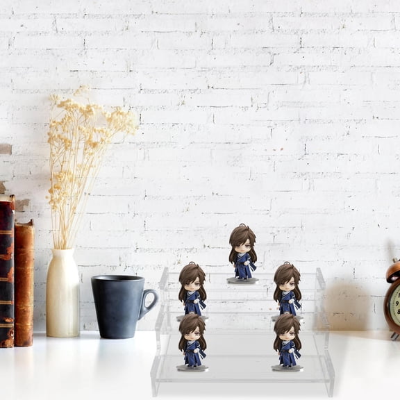 HEMOTON  Trapezoidal Display Stand Storage Shelf Showcase Travel Transparent