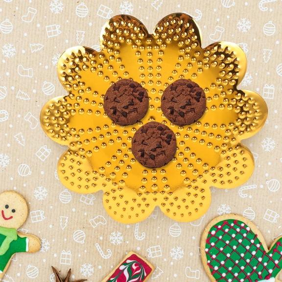 HEMOTON Tray Polished Fruit Dish 22.00X22.00X1.80CM Golden