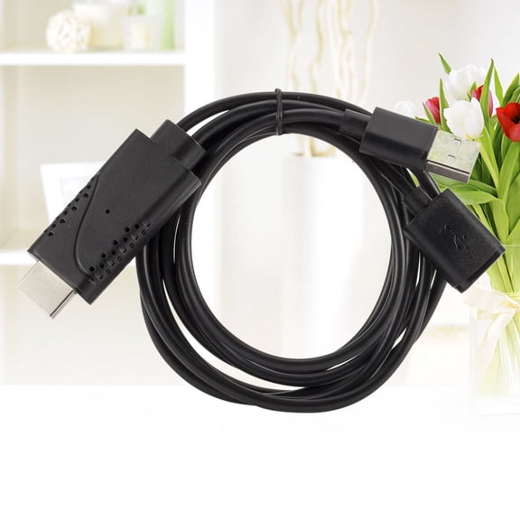 HEMOTON USB Female to Male Adapter Cable for / iOS (Black)