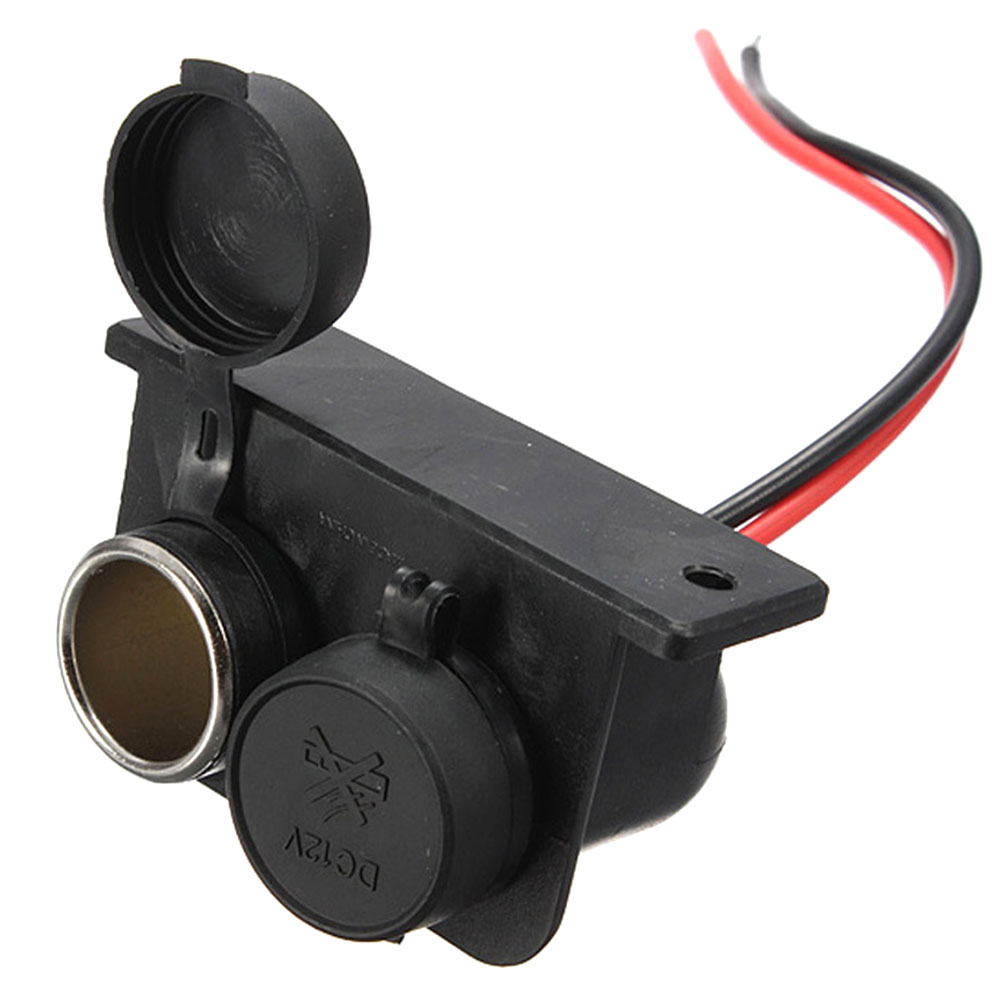 HEMOTON Universal 12V Dual Cigarette Lighter Motorcycle Handlebar Mount