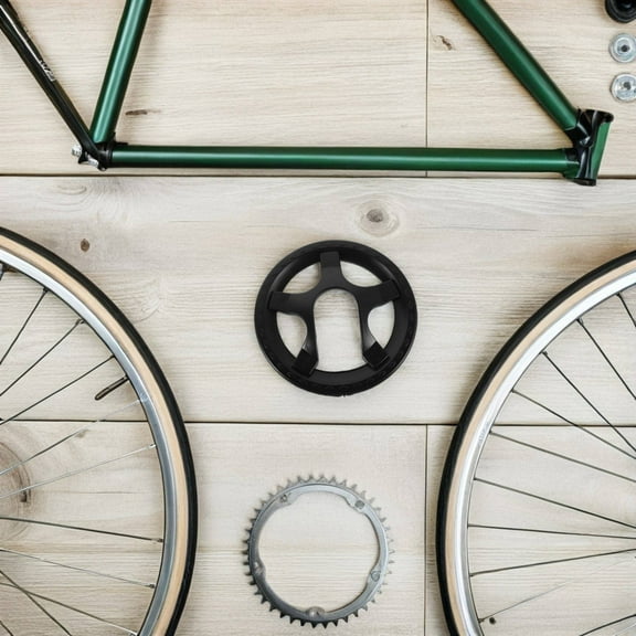 HEMOTON Universal 5-Hole Chainring Guard For Fixed Gear And Mountain Bikes Bicycle Crankset Protector Easy To Install Prevents Damage 36 Teeth