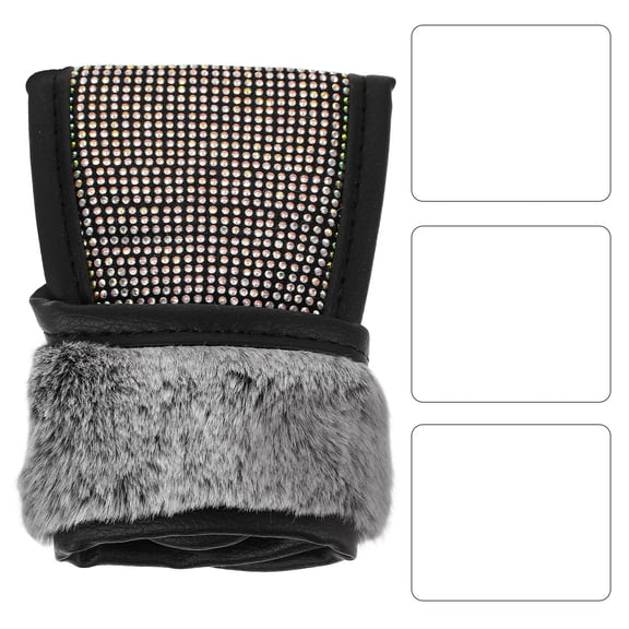 Phenofice Gear Shift Sleeve Rhinestone Gray Car Owners Car Gear Shift Boot Cover 1Pcs