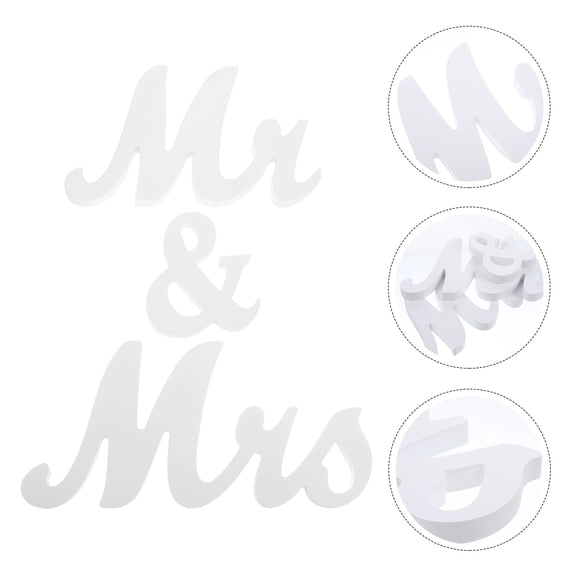 HEMOTON Valentine's Day Table Decoration Mr Mrs Signs Wedding Decorations for Reception Miss White