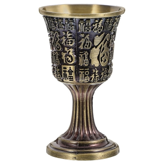 HEMOTON Vintage Goblet Royal Wines Cups Fu Pattern Renaissance Medieval Goblet Present Wedding Anniversary Ceremonial Drinkwares