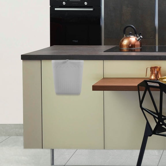 SOPOTUTU Modern Home Decor Space Saving Sliding Lid Rectangular White Wall Mounted Trash Can For Kitchen Bathroom Toilet