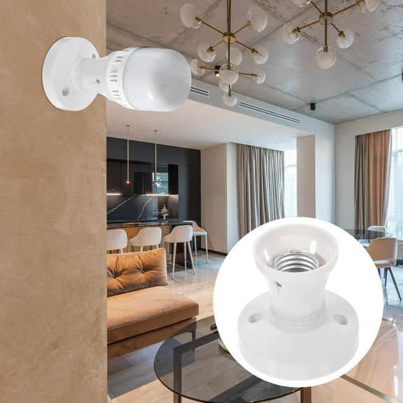 HEMOTON White Bakelite Light Bulb Socket Adapter for Lamps Convenient Installation for Various Settings E27 Size