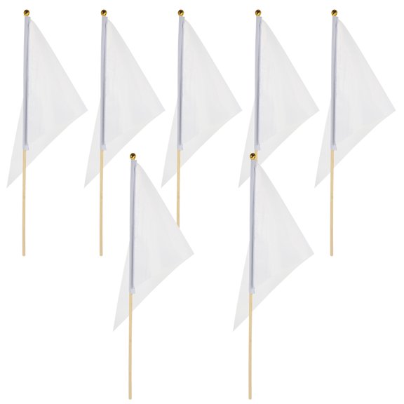 ORDDIART Marking Flags for Garden White Polyester with Poles for Construction 8Pcs 15.7X11.8X0.2in