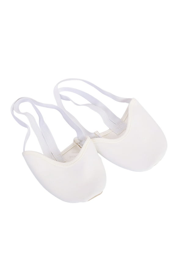 Women's and Girls' White Cloth Dance Socks with Anti- Grip, Size Small