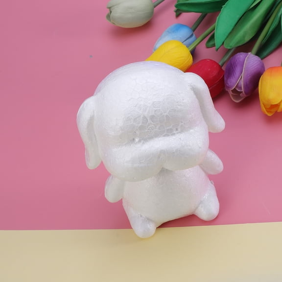 RENACLIPY White Modeling Foam Puppy Shaped Polystyrene Foam for DIY Craft Projects Durable Lightweight