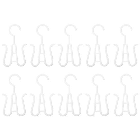 HEMOTON White Plastic Shoe Hooks for Wall Mounting Boot Rack Storage Solution with Large Size Design for