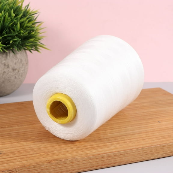 HEMOTON White Polyester Sewing Thread for Clothes with High Tensile Strength and Smooth Wear Resistance 5400M per Roll