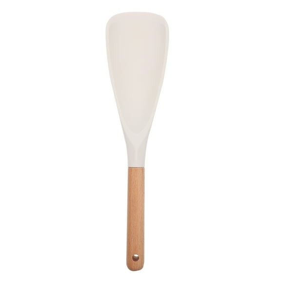 HEMOTON White Silicone Rice Spoon Nonstick Kitchen Utensil Ergonomic Design Easy to Clean 1Pc