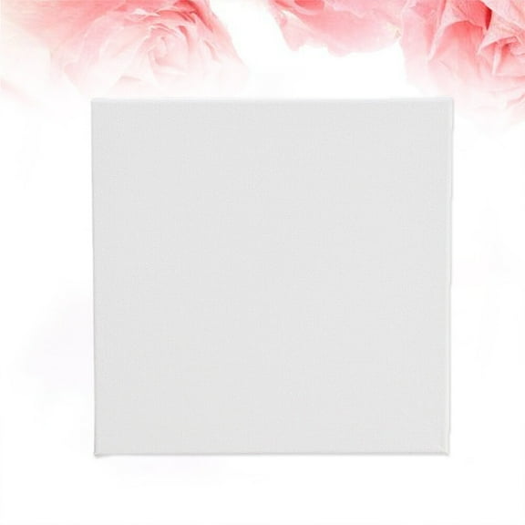 HEMOTON White Wood Picture Frame for Decor Square Shape Cotton Canvas Panels Suitable for All Media 30X30CM