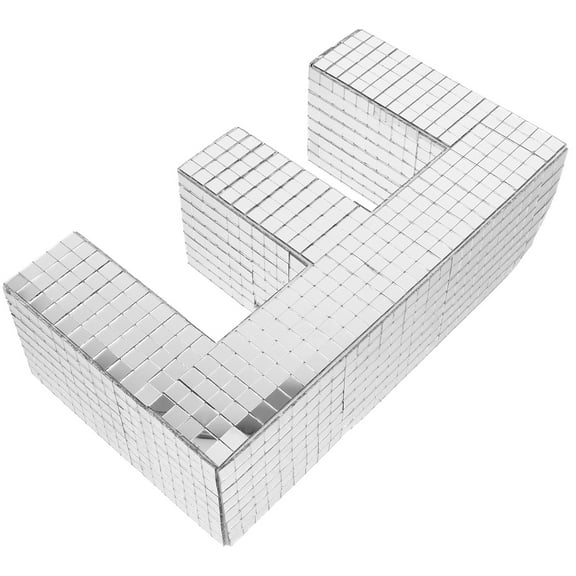 HEMOTON Window Sticker Alphabet Stickers Hanging Letter Wall Decor Mirror Silver