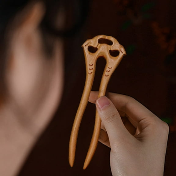 HEMOTON Wood Hair Stick Retro Hair Fork U Shaped Hairpin Hair Accessory for Women