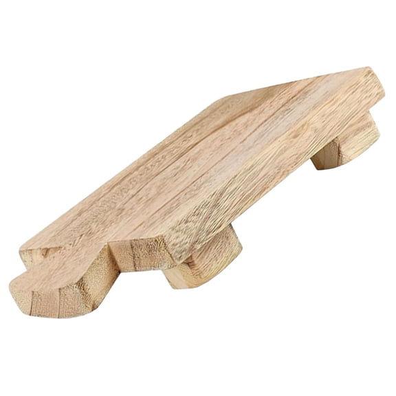 HEMOTON Wooden Soap Display Stand with Pedestal, Versatile Soap Holder and Storage Rack Featuring Elegant Wooden Plate