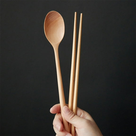 SOPOTUTU Chopsticks Spoon Chopsticks Spoons Set Wood 1 Set