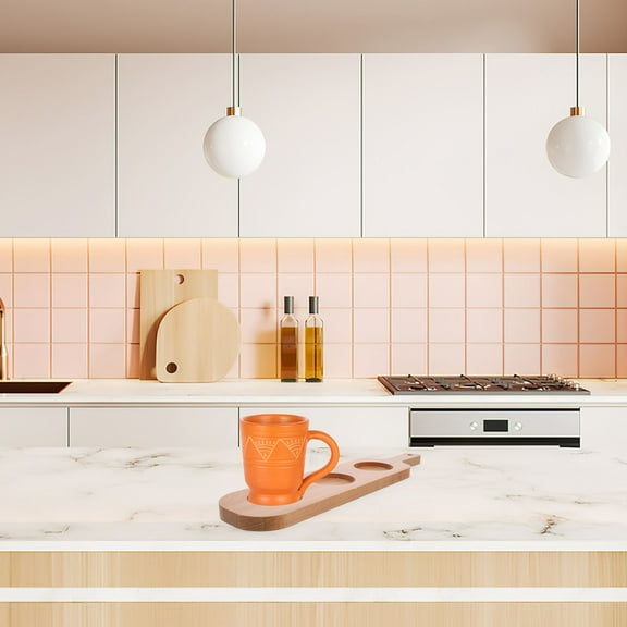 Phenofice Beer Flight Board Wooden Khaki 3-Hole Design for Bartenders in KTV 1Set 16.51X3.93X0.59In