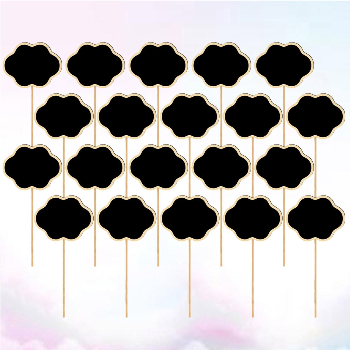 Text Message Topper HEMOTON Wooden Mini Blackboard Toppers for Garden with Black Color ...