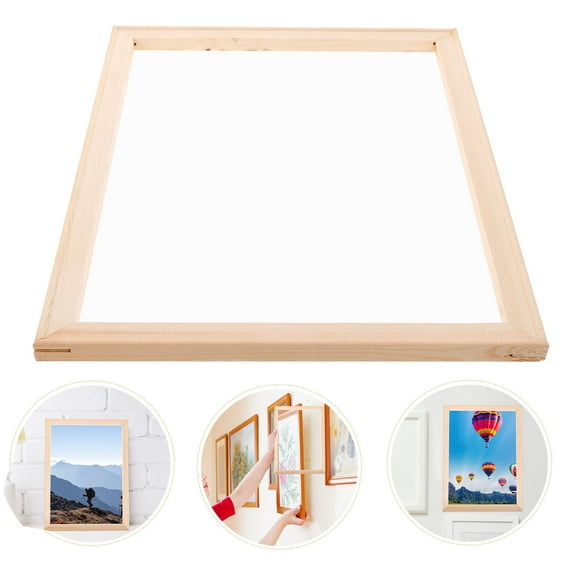 HEMOTON Light Yellow Wooden Oil Painting Frame for Decor Easy to Install Lightweight Vintage Design 12x16 Inches