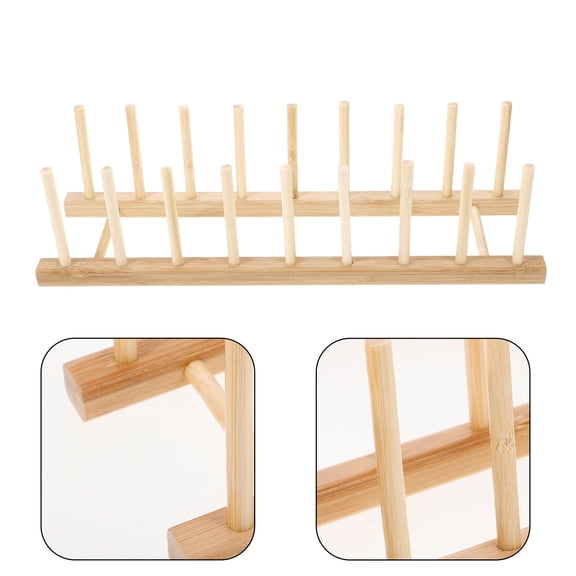 HEMOTON Wooden Spool Stand Crochet Sewing Machine Spools Yarn Beige