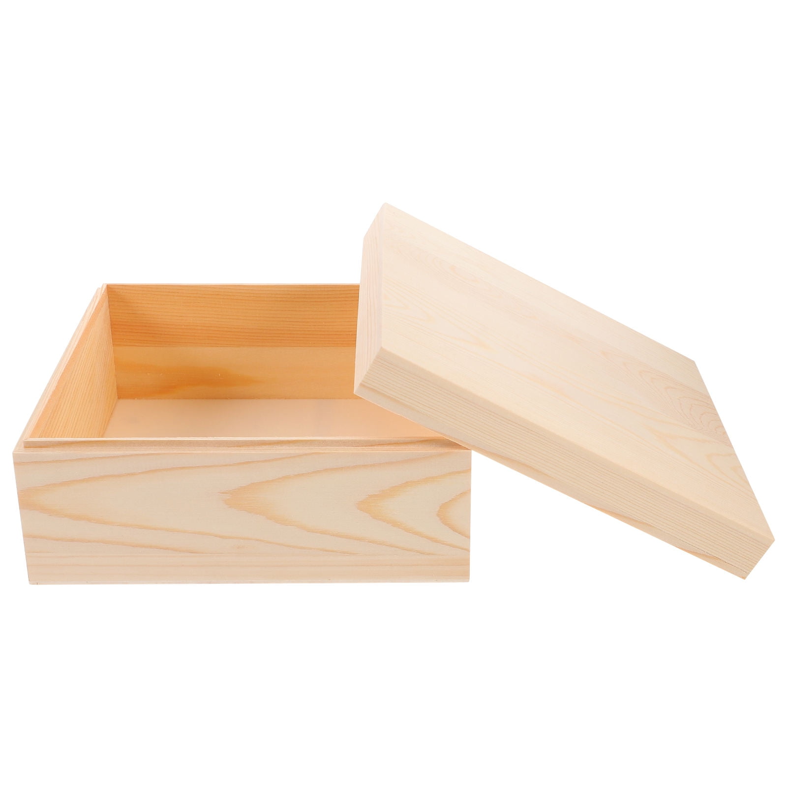 HEMOTON Wooden Storage Box for Craft and Jewelry Unpainted Small Wooden ...