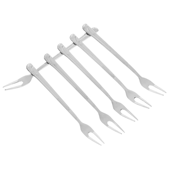 HEMOTON Worgeous 6pcs Stainless Steel Fork for Pickle Dessert Fruit Kitchen Utensil
