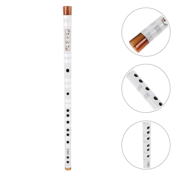 HEMOTON Worgeous White Bamboo Flute for Beginners Professional Woodwind Instrument for Adults and Students with Ergonomic Design