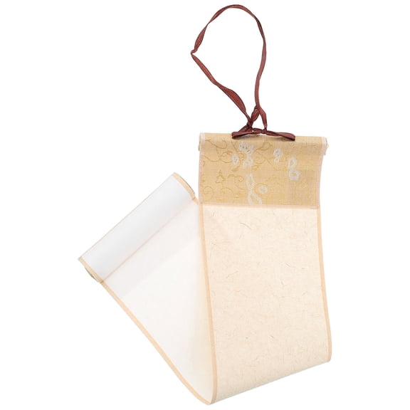 HEMOTON Writing Style Blank Small Scroll Wall Ornament Office 38X10X2.5CM Beige