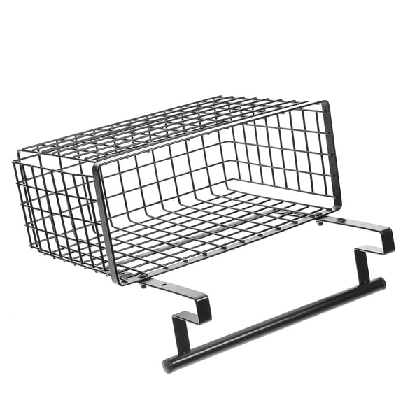 HEMOTON  over Cabinet Basket Organizer Organizers Stainless Small Black