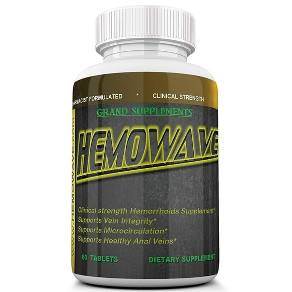 HEMOWAVE Hemorrhoid Natural Vitamins. Piles Relief. Can Be used with Hemorrhoid cream. ( Not a Hemorrhoid Suppositories ). 60 Tablets